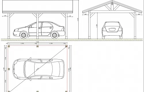 Навес для одного автомобиля ЛОТУС — Фото 5