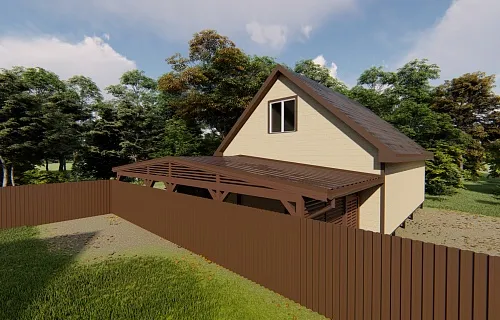 Навес для двух автомобилей с хозблоком КОЛОРАДО — Фото 5