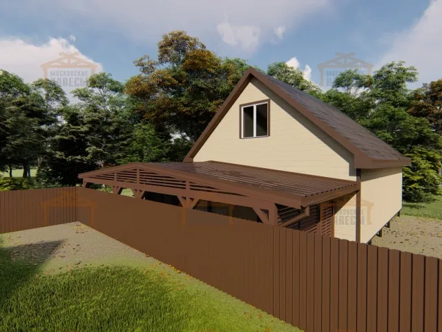 Навес для двух автомобилей с хозблоком КОЛОРАДО — Фото 5