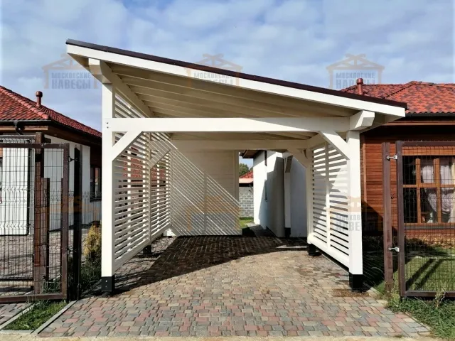Навес для одной машины с хозблоком МОНАКО — Фото 2