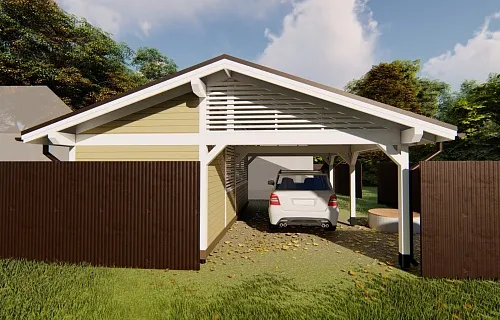 Навес с хозблоком и беседкой СКАНДИ — Фото 2