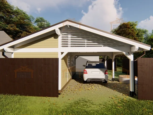 Навес с хозблоком и беседкой СКАНДИ — Фото 2