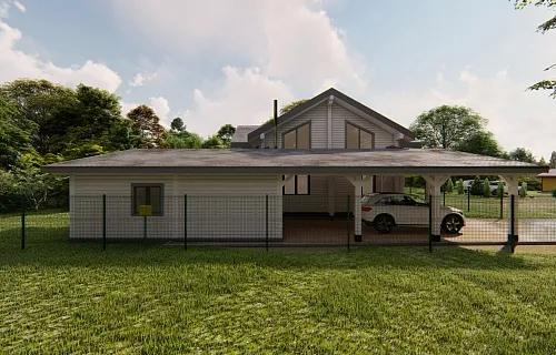 Навес с гаражом МЕДВЕЖИЙ — Фото 9