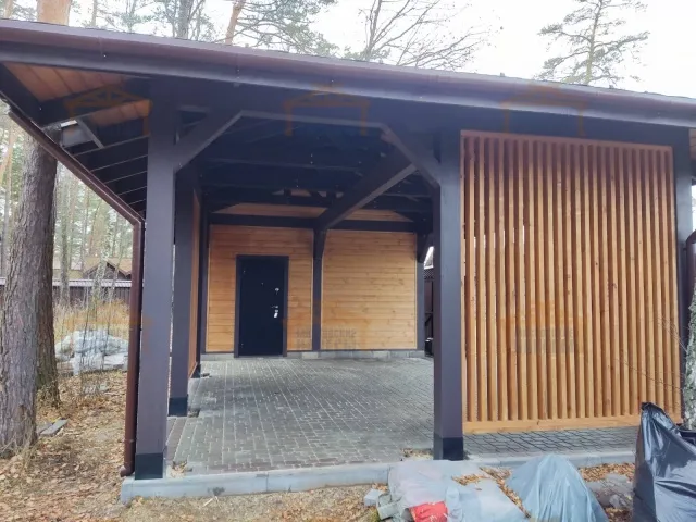 Навес для двух машин с хозблоком ЛЕСНОЙ — Фото 7