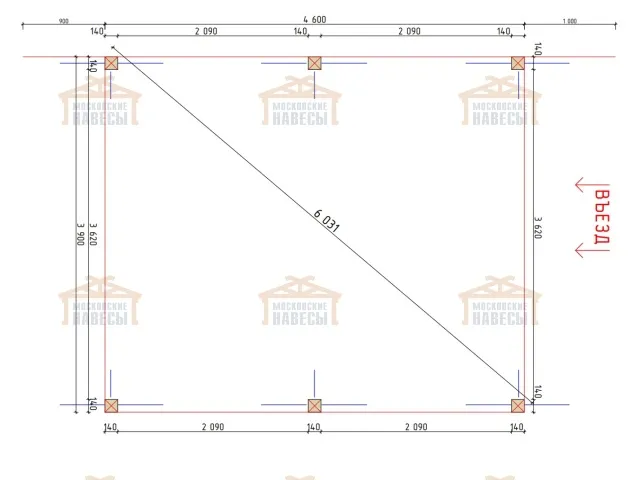 Навес для одного автомобиля ГАЙД-ПАРК — Фото 3