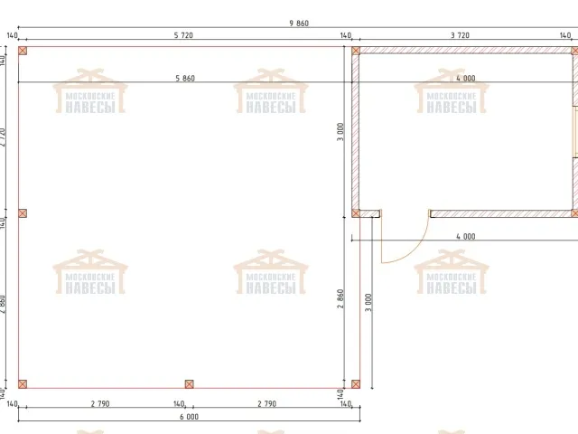 Навес для двух автомобилей с хозблоком КАЛИФОРНИЯ — Фото 14