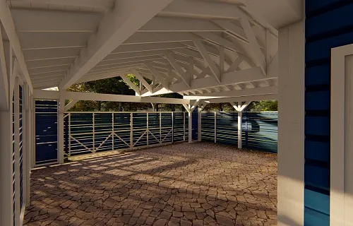 Навес для трех авто с хозблоком СОНАТА — Фото 3