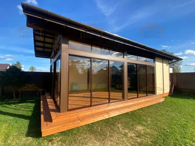 Застекленная беседка с хозблоком ЖАСМИН — Фото 2