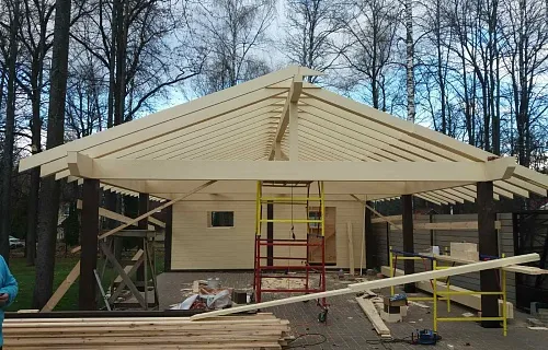 Деревянный навес для двух авто НОВОГОРСКИЙ — Фото 6