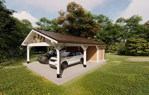 Навес для двух машин с хозблоком РИВЬЕРА 2.0 — Фото 9