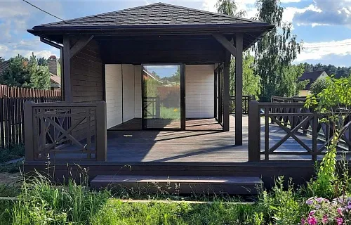 Застекленная беседка с хозблоком САКСОНИЯ 2.0 — Фото 5