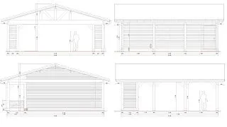 Навес для трех авто с хозблоком СОНАТА - миниатюра