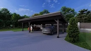 Навес для двух машин РОНДО 2.0 - миниатюра