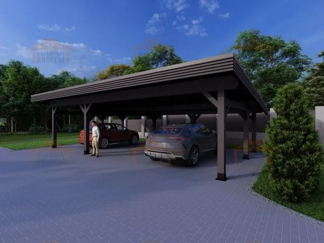 Навес для двух машин РОНДО 2.0 — Фото 1