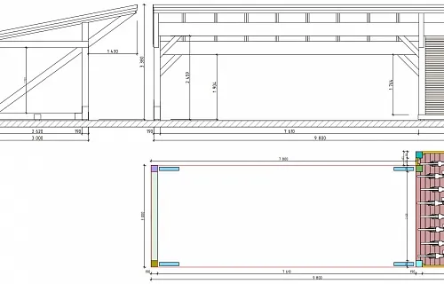 Деревянный навес для двух авто НИКОЛИНСКИЙ — Фото 6