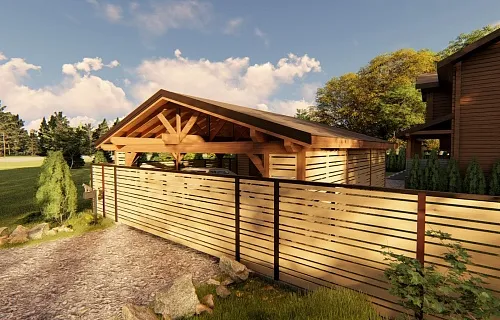 Навес для трех авто с хозблоком СОНАТА — Фото 9