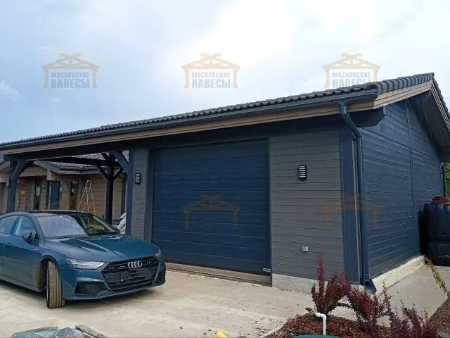 Навес для двух авто с хозблоком ПАРКВИЛЛЬ — Фото 1