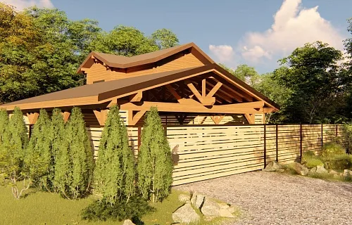 Навес для трех авто с хозблоком СОНАТА — Фото 5