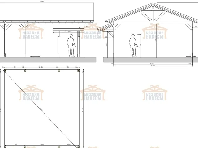 Навес для двух машин АСТОР — Фото 6