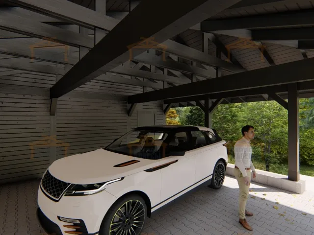 Навес с гаражом и хозблоком БИГ ГАРАЖ — Фото 3