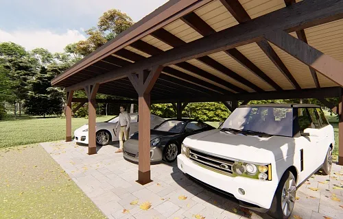 Односкатный навес для авто БЕРГАМО — Фото 4