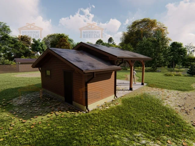 Навес для двух авто с хозблоком ЮПИТЕР — Фото 7