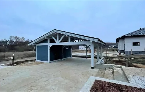Навес для двух автомобилей с хозблоком БАВАРИЯ MAXI — Фото 3
