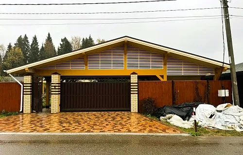 Навес для двух машин с хозблоком ВИКИНГ 2.0 — Фото 2