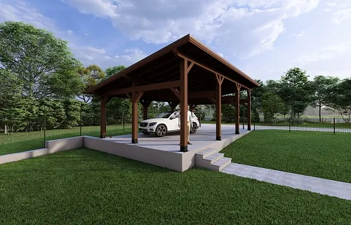 Односкатный навес для двух машин ХАРТВУД 2.0 — Фото 9