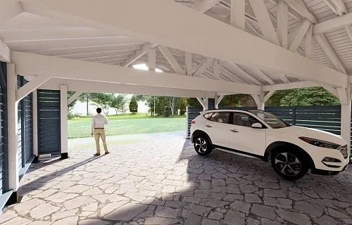 Навес для трех авто с хозблоком СОНАТА — Фото 8