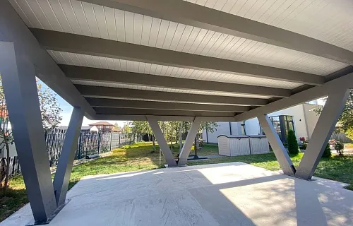 Односкатный навес для двух авто ХАЙТЕК — Фото 3