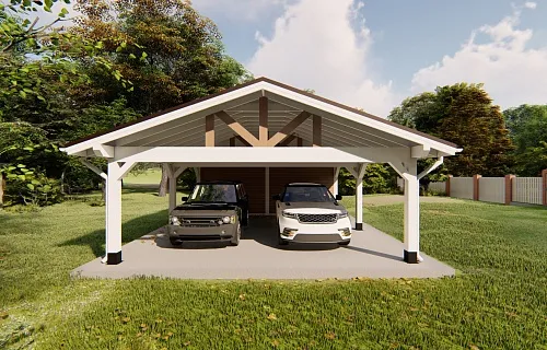 Навес для двух машин с хозблоком РИВЬЕРА 2.0 — Фото 6