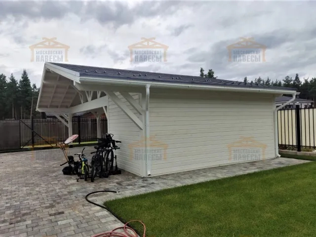 Навес для двух машин с хозблоком ВИКИНГ — Фото 2