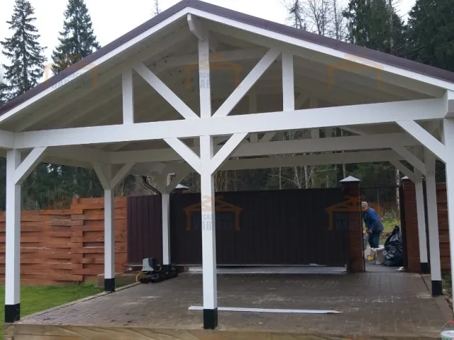 Навес для двух машин КАНТРИ — Фото 11