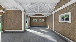 Навес для двух машин с хозблоком ГОРКИ - миниатюра