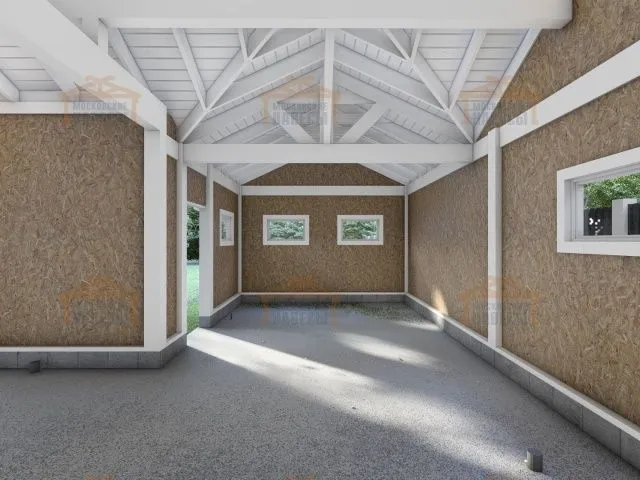 Навес для двух машин с хозблоком ГОРКИ — Фото 7