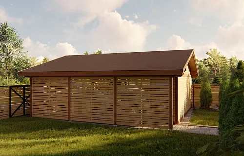 Навес для трех авто с хозблоком СОНАТА — Фото 7