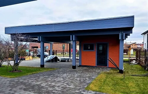 Навес для автомобилей с хозблоком ФАХВЕРК — Фото 4