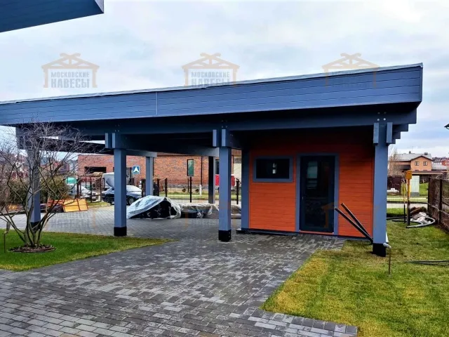 Навес для автомобилей с хозблоком ФАХВЕРК — Фото 4