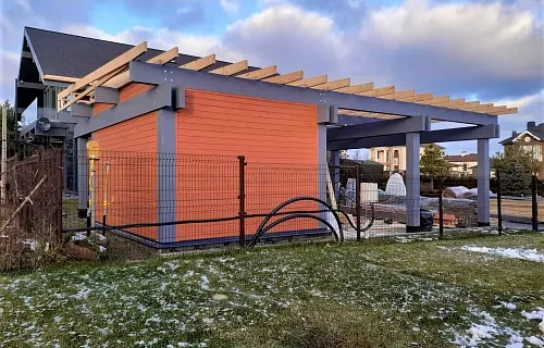 Навес для автомобилей с хозблоком ФАХВЕРК — Фото 6