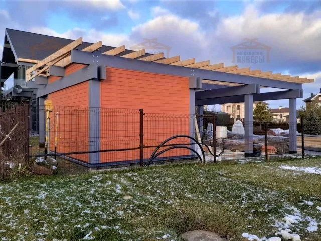 Навес для автомобилей с хозблоком ФАХВЕРК — Фото 6