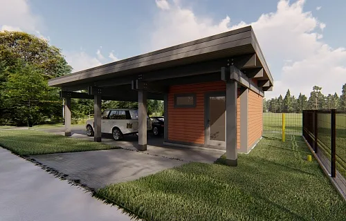 Навес для автомобилей с хозблоком ФАХВЕРК — Фото 7