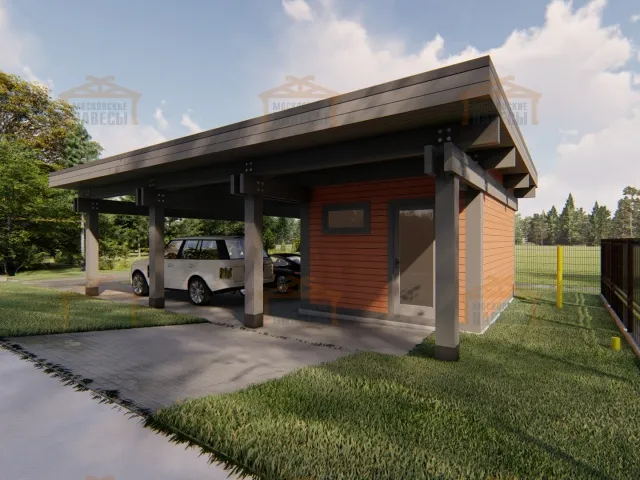 Навес для автомобилей с хозблоком ФАХВЕРК — Фото 7