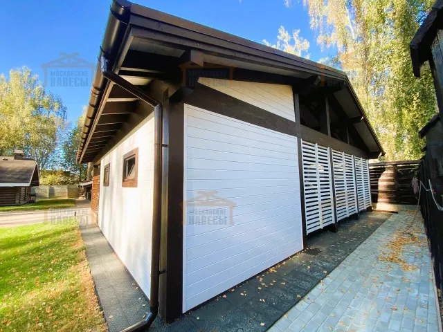 Навес для четырех авто с хозблоком АРНОЛЬД — Фото 4