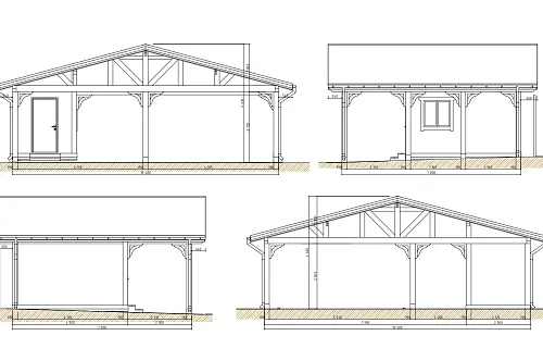 Деревянный навес для двух авто с хозблоком ПАНТЕОН — Фото 10