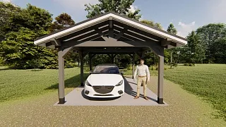 Навес для одного автомобиля ЛОТУС - миниатюра
