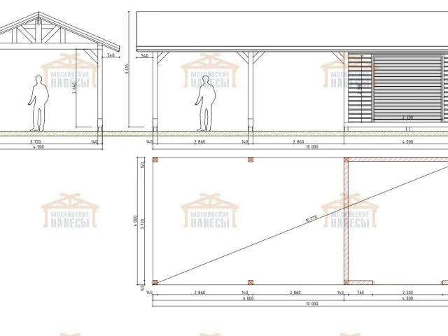 Навес для машины с хозблоком МАРКОС — Фото 5