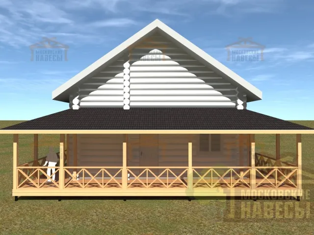 КРУГОВАЯ ВЕРАНДА К ДОМУ РУЧНОЙ РУБКИ КРУГОВАЯ — Фото 2