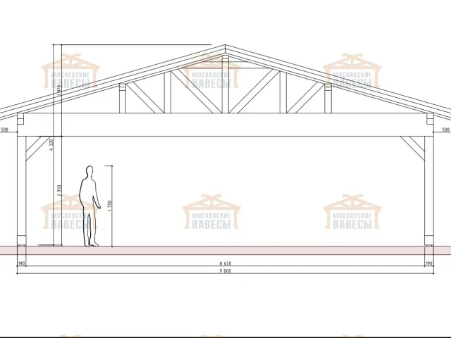 Навес для трех машин ТРИО — Фото 15