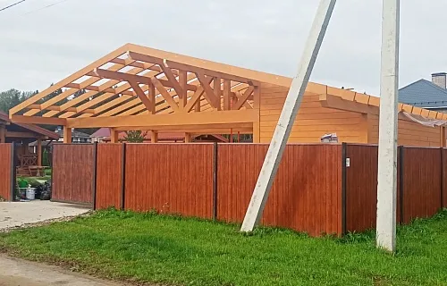 Навес для двух машин с хозблоком ВИКИНГ — Фото 12